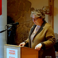 Kreisvorsitzende Sonja Wagner erstattet der Versammlung den Rechenschaftsbericht