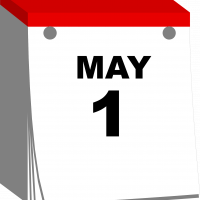Kalender mit dem Datumsblatt 1.Mai